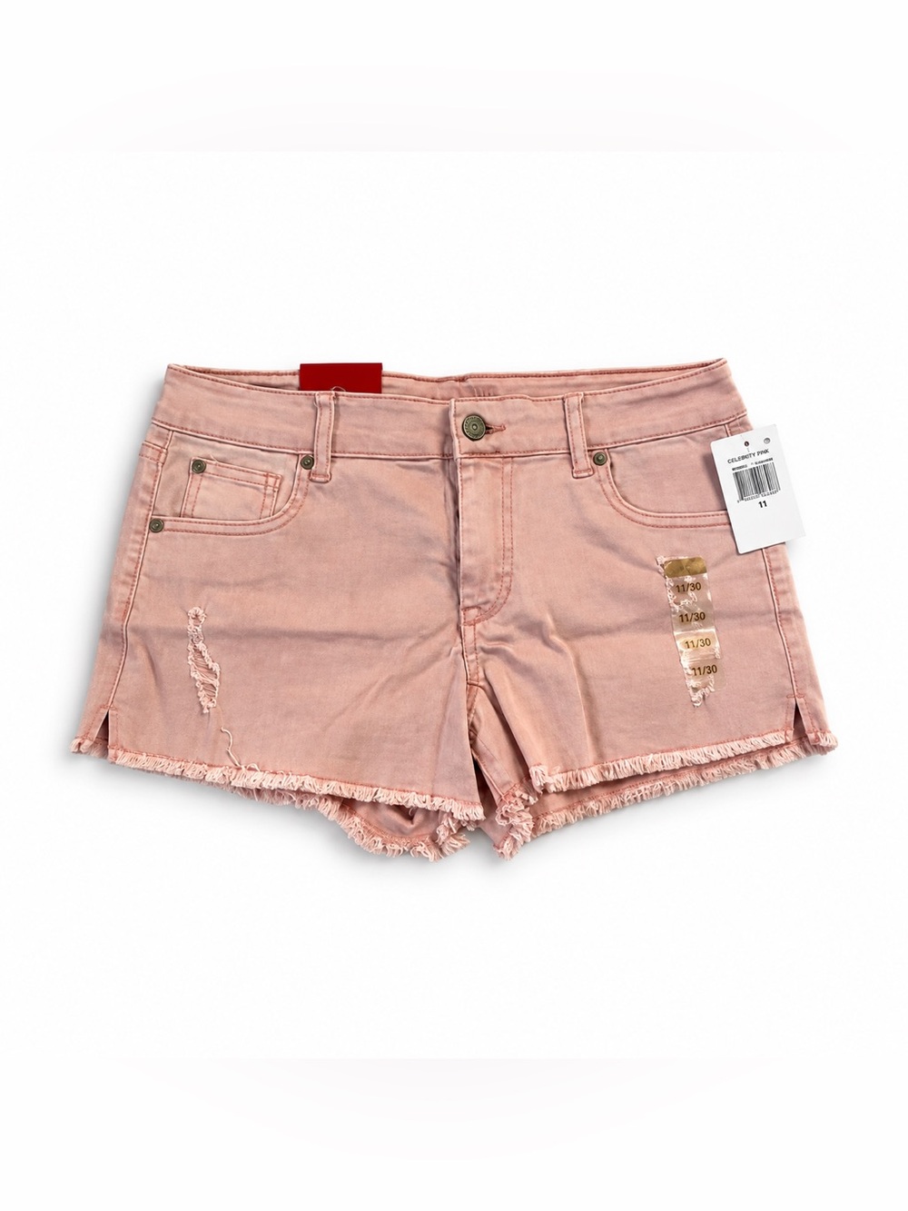 Celebrity Pink Juniors 11/30 Pink Distressed Denim Shorts NWT